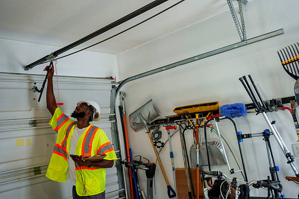 Professional Garage Door Panel Replacement technician working in Schiller Park, IL